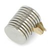 Magnes neodymowy okrągły z warstwą klejącą - 10x1mm - 10szt.