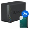 Synology DS223 /4T 2-zatokowy serwer NAS w zestawie z dyskami o łącznej pojemności 4TB, Tower