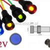 Kontrolka LED 5mm; 12V/DC+ przew. niebieska