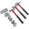 Sealey CB707 Panel Beating Set 7pc Drop-forged Fibreglass Shafts