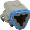 Plug, unequipped, 3 pole, straight, gray, PX0100S03GY