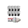 Zestaw monitoringu 8 kamer IP 2MPX kopułki, rejestrator, HDD 500M, tablica
