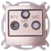 IMPRESJA Gniazdo antenowe RTV-SAT-SAT złoty metalik GPA-Y2S/m/28
