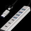 UA0442 USB 3.0 hub, 4x USB-A, 3x USB-C