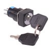 On-Off-On 3 Position 16mm Latching Key Switch 2NO/2NC 3A 250V