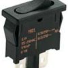 Rocker switch, black, 1 pole, Off-On, off switch, 6 (2) A/250 VAC, 4 (1) A/250 VAC, IP40, unlit, unprinted, 1911.1102