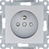 Lumina Gniazdo zasilające z uziemieniem przesłony styków 16 A/250 VAC srebrne WL1042