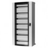 Szafa metalowa MISTRAL szklane drzwi - 600x1200x250 mm 168 modułów, 7 rzędów IP55