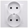 Gniazdo zasilające podwójne bez uziemienia SIMON 10 białe 2x [2P] 16A KOMPLETNE Kontakt Simon CG2/11