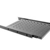 Wysuwana półka do szaf 19 1000mm czarna LANBERG (1U/465x750mm udźwig do 15kg, montaż 4 punktowy) AK-1011-B