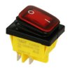 Przełącznik; klawiszowy (kołyskowy); KCD4-0111- 21_230BR; ON-OFF; 2 tory; czerwony; podświetlenie neonówka 230V; czerwony; bista