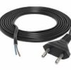 KAB43.01B Kabel zasilający 230V wtyk czarny długosć 1.8m - wtyk płaski