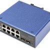 Zarządzany przełącznik Gigabit Ethernet DIGITUS Industrial 8+2-portowy L2