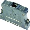 D-Sub connector housing, size: 4 (DC), straight 180°, zinc die casting, silver, 61030012118