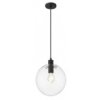 Lampa Wisząca Czarna Puerto Z Przezroczystym Kloszem W Kształcie Kuli...