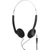 Monacor MD-22 On-ear headphones Corded Black Compact design Enhanced audio