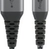 Kabel Lightning na USB-A tekstylny z metalowymi wtyczkami (srebrny) 2 m 49272
