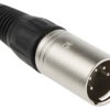 Złącze XLR 5 -pinowe Montaż na kablu Męski Naturalny