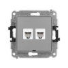Icon Mechanizm Gniazda Telefonicznego Podwójnego 2Xrj11, 4-Stykowy,...