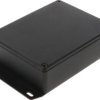 Aluminum die cast enclosure, (L x W x H) 119 x 94 x 34 mm, black (RAL 9005), IP54, 1590BBFBK