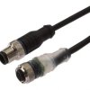 Kabel konfekcjonowany obustronny złącze M12 żeńskie 4-pinowe proste M12 męskie 4-pinowe proste 4x0,34mm² 0,3m PUR IP67 VK030F26