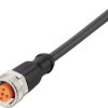 Sensor actuator cable, M12 cable socket, straight, A to open end, 5 pole, 10 m, PUR, black, 4 A, EVC646