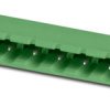 Pin header, 3 pole, pitch 7.62 mm, angled, green, 1806232