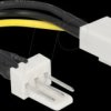 83656 Delock Power Cable 3 pin male > 3 pin female (fan) 8 cm - Reduct