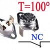 Termostat bimetaliczny 16A 250VAC 100°C pionowy NC