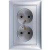 VALENA Gniazdo podwójne z/u 16A IP20 aluminium 770278