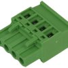 Łączówka; 2ESDP-04P; 4 tory; R=5,08mm; 26,05mm; 15A; 300V; na przewód; proste; otwór kwadratowy; śruba prosta; śrubowy; zielony;