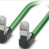 Patch cable, RJ45 plug, angled to RJ45 plug, angled, Cat 5, SF/TQ, PVC, 0.3 m, green, 1113302