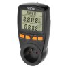 Watomierz cyfrowy LCD gniazdkowy licznik zużycia energii elektrycznej (do gniazdek typu 2P+Z) czarny VIRONE