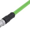 Sensor actuator cable, M12-cable plug, straight to open end, 4 pole, 10 m, PUR, green, 4 A, 77 4529 0000 50704 1000