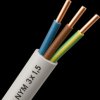Sheathed cable NYM-J, 3x1.5 mm², grey, 5-m ring