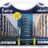 Alpen 800222100 22 szt. Zestaw wierteł i bitów metal, kamień, beton, wyrób kamieniarski, cegła, drewno 2 mm, 3 mm, 4 mm,