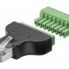 Terminal Block 8-pin RJ45 male (8P8C) - removable screw fixing, 2-part