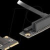 81295 Adapter Mini PCIe male to PCIe 3.0 x8 slot 90° angled with cable