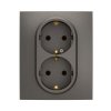 NOWE NILOE Gniazdo podwójne schuko z uziemieniem monoblok zaciski śrubowe stalowe NP3131MG LEGRAND
