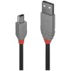 LINDY 36723 USB cable USB 2.0 USB-A to Mini-B 2m Black Grey