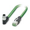 Cat5 Kabel Ethernet długość 1 m Phoenix Contact Zielony Poliuretan, 4 średnica 6.5 mm OD Ekranowane Ekranowane
