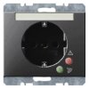 K.1 Gniazdo SCHUKO z ochroną przepięciową i polem opisowym antracyt mat 41527106