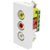 Moduł 1/2 - 3 gniazda RCA Audio&Video - biały - kompatybilny z ramkami Tawoia Glass
