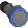 Złącze przemysłowe - zasilające 32A Gniazdo 230 V 2P + E Żeński Amphenol Industrial Niebieski Montaż na kablu IP67