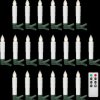 77754 LED Christmas tree candles, set of 20, white, remote control, wa