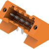 Pin header, 5 pole, pitch 3.5 mm, angled, orange, 1643360000