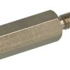 Dystans; DMM4ZW18; M4; zewnętrzny/wewnętrzny; 18mm; 8mm; 10mm; 7mm; tulejka dystansowa gwintowana; sześciokątna; mosiądz niklowa