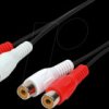 CA1037 Audio cable, 2x RCA/M to 2x RCA/F, black, 5 m