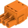Socket header, 3 pole, pitch 5.08 mm, straight, orange, 1368820000