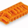 Socket header, 6 pole, pitch 5.08 mm, angled, orange, 232-266/047-000